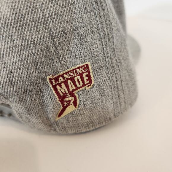 LANSING BREWING COMPANY OTTO Grey/Red Wool Blend Flat Billed Trucker Hat/Cap OS - Picture 7 of 11